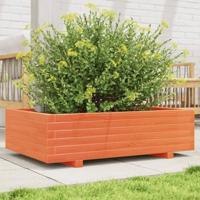 VidaXL Plantenbak 90x60x26,5 cm massief grenenhout wasbruin - thumbnail