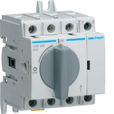 Hager HAB406 HAB406 Lastscheidingsschakelaar 4-polig 63 A 415 V