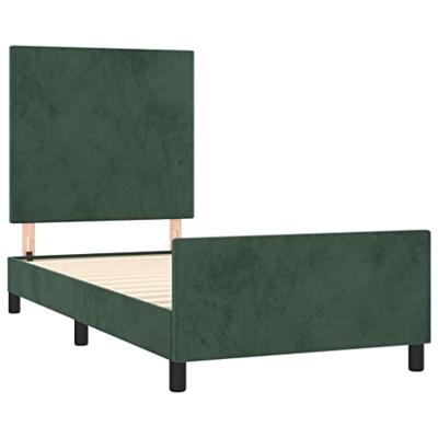 Bedframe zonder matras 100x200 cm fluweel donkergroen