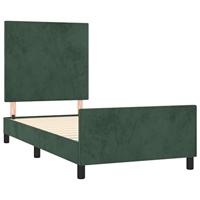 Bedframe zonder matras 100x200 cm fluweel donkergroen - thumbnail