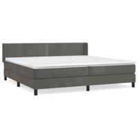 Boxspring met matras fluweel donkergrijs 200x200 cm - thumbnail