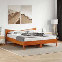 Bedframe zonder matras massief grenenhout wasbruin 200x200 cm - thumbnail