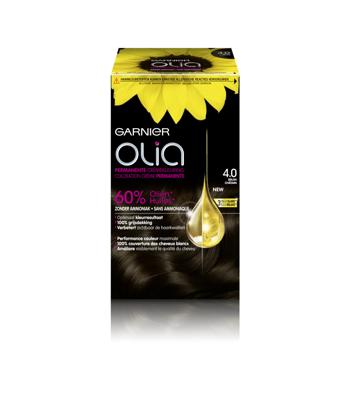 Garnier Olia permanente haarkleuring - 4.0 Donkerbruin - 3 stuks multiverpakking Garnier Olia permanente haarkleuring - 4.0 Donkerbruin - 3 stuks multiverpakking