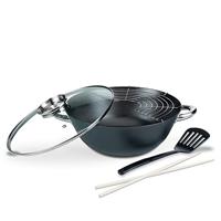 5-delige multifunctionele wok - GSW - 860956 - Gegoten staal - 32 cm - Geschikt voor alle kookplaten, inclusief inductie - thumbnail