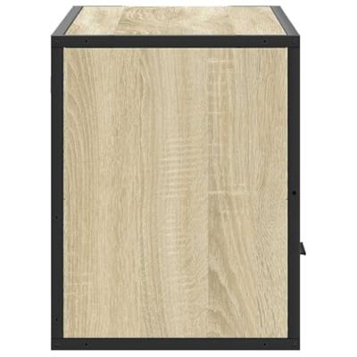 Tv-meubel 80x31x39,5 cm bewerkt hout metaal sonoma eikenkleurig Tv-meubel 80x31x39,5 cm bewerkt hout metaal sonoma eikenkleurig