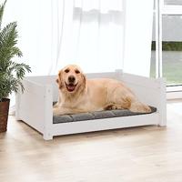Hondenmand 75,5x55,5x28 cm massief grenenhout wit - thumbnail