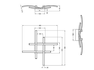 Trio Design plafondlampRoute 4-lichts grijs - R62474107