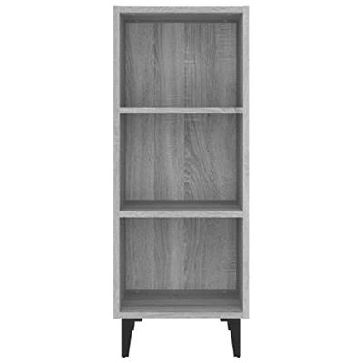 Dressoir 34,5x32,5x90 cm bewerkt hout grijs sonoma eikenkleurig