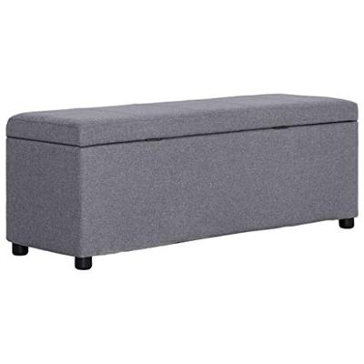 Bankje met opbergvak 116 cm polyester lichtgrijs Bankje met opbergvak 116 cm polyester lichtgrijs