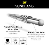 DR Strings NMR6-30 Sunbeam 30-125 set 6 snaren voor elektrische basgitaar - thumbnail