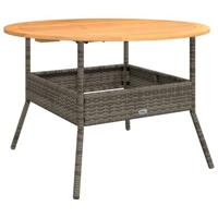 2-delige Loungeset met kussens poly rattan grijs - thumbnail