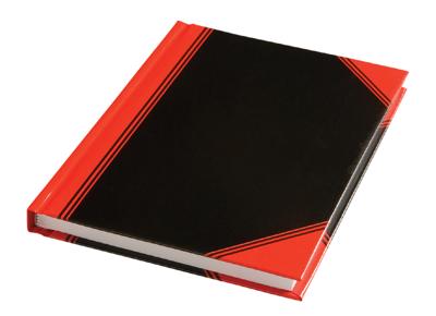 Quantore Notitieboek zwart/rood a6 lijn 60gr 96vel