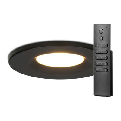 Set van 16 stuks dimbare LED inbouwspots zwart Venezia 6 Watt 2700K IP65 incl. afstandsbediening