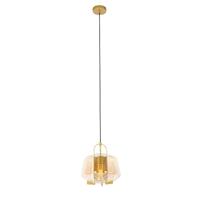 QAZQA Art deco hanglamp goud met amber glas 30 cm - Kevin - thumbnail