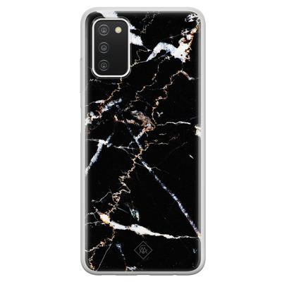 Samsung Galaxy A03s siliconen hoesje - Marmer zwart Samsung Galaxy A03s siliconen hoesje - Marmer zwart