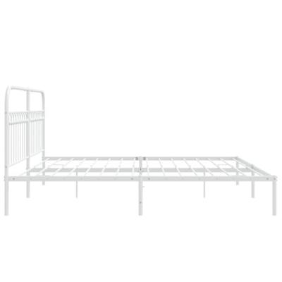 Bedframe met hoofdbord metaal wit 193x203 cm Bedframe met hoofdbord metaal wit 193x203 cm