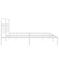 Bedframe met hoofdbord metaal wit 193x203 cm - thumbnail
