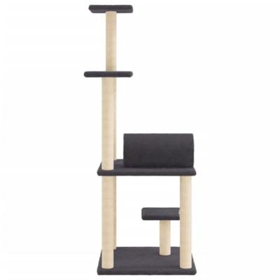 Kattenmeubel met sisal krabpalen 136 cm donkergrijs - thumbnail