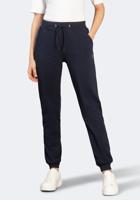 Comfortabele dames vrijetijdsbroek met boorden blauw - thumbnail