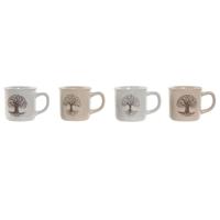 Mok Home ESPRIT Wit Beige Traditioneel Levensboom 330 ml (4 Stuks) - thumbnail