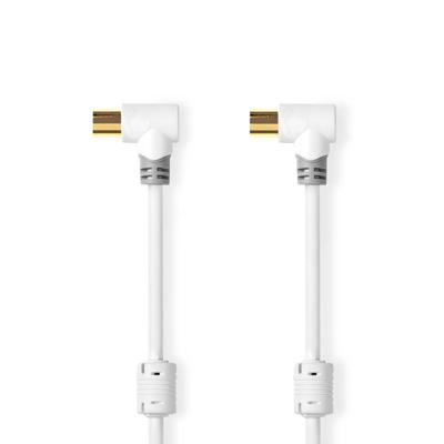 Coaxkabel 100 dB | IEC (coax) male haaks - IEC (coax) female haaks | 2,0 m | Wit