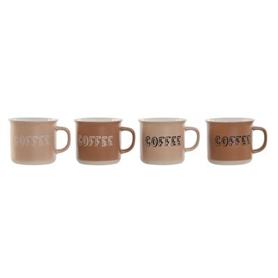 Set van 4 mokken Home ESPRIT Bruin Keramiek 285 ml 9 x 7 x 8 cm Set van 4 mokken Home ESPRIT Bruin Keramiek 285 ml 9 x 7 x 8 cm