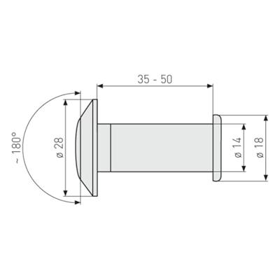ABUS Deurspion 2200 S C/Dfnli - 2200 N C - 2200 N C