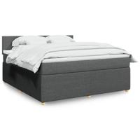 Boxspring met matras stof donkergrijs 180x200 cm - thumbnail