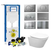 Geberit UP320 Toiletset 42 Aqua Splash Rimless MAT wit Met bril en Drukplaat - thumbnail