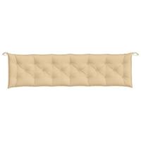 Tuinbankkussens 2 st 200x50x7 cm stof gemleerd beige - thumbnail