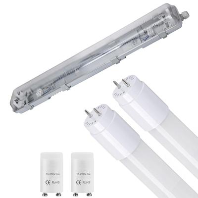 LED Waterdichte TL Armatuur met T8 G13 Buizen - Velvalux Strela - 60cm - Dubbel - Koppelbaar - Waterdicht IP65 - 16W 1920lm - 840 Natuurlijk Wit 4000K | Vervangt 138W