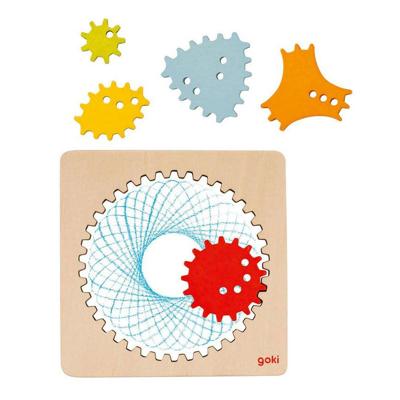 Goki houten spirograaf tekenset, 6dlg. Goki houten spirograaf tekenset, 6dlg.
