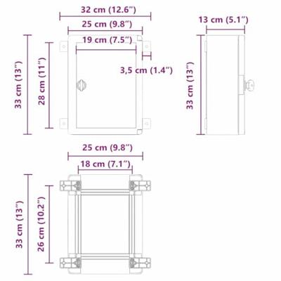 VidaXL Bedieningskast grijs 47 x 20 x 60 cm abs kunststof