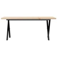 Salontafel X-frame 110x40x45,5 cm grenenhout en staal - thumbnail