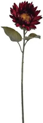 Pure Royal kunsttak zonnebloem 70cm bordeaux