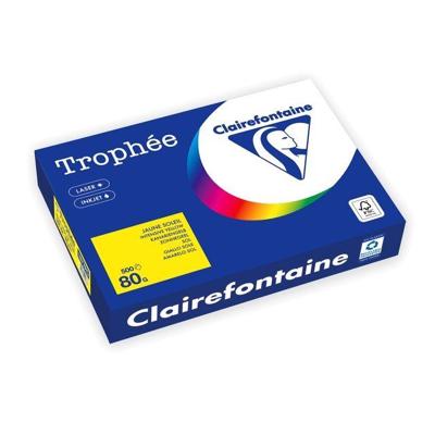 Clairefontaine Trophée Intens, gekleurd papier, A4, 80 g, 500 vel, zonnegeel