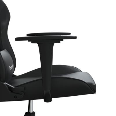 Gamestoel met voetensteun kunstleer zwart