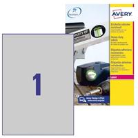 Avery-Zweckform L6013-20 Etiketten voor typeplaatjes 210 x 297 mm Polyester folie Zilver 20 stuk(s) Permanent hechtend Laser (zwart/wit), Kopiëren (zwart/wit), - thumbnail