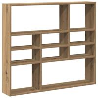 Wandschap 90x16x78 cm bewerkt hout artisanaal eikenkleurig - thumbnail