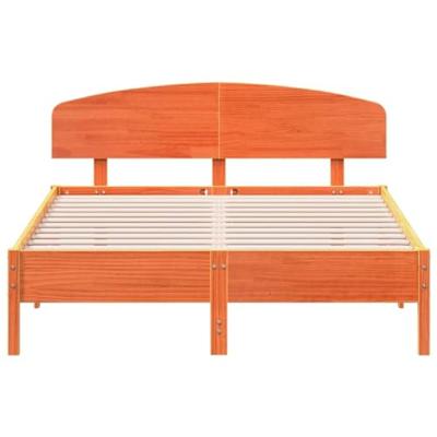 Bedframe zonder matras massief grenenhout wasbruin 120x200 cm
