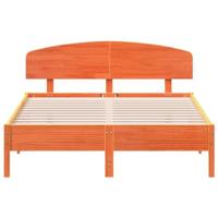 Bedframe zonder matras massief grenenhout wasbruin 120x200 cm - thumbnail