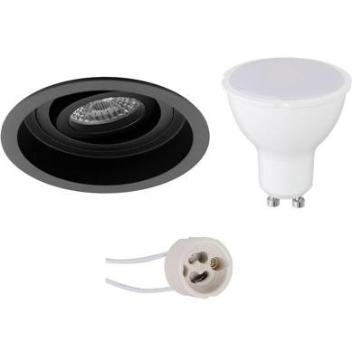 LED Spot Set GU10 - Inbouw Rond Mat Zwart 4W - Natuurlijk Wit Licht 4200K