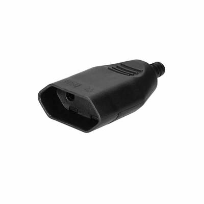 Euro contrastekker recht kunststof zwart Bachmann voor plat snoer max 2.5A