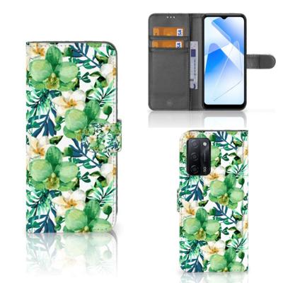 OPPO A16/A16s/A54s Hoesje Orchidee Groen OPPO A16/A16s/A54s Hoesje Orchidee Groen