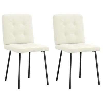 Eetkamerstoelen 2 st fluweel crèmekleurig