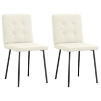 Eetkamerstoelen 2 st fluweel crèmekleurig - thumbnail