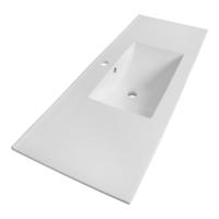 Brauer Frost Wastafel - 120 cm - met 1 Spoelbak en 1 Kraangat - Keramiek Hoogglans Wit - thumbnail