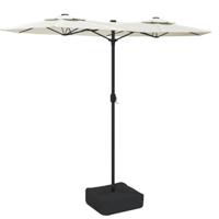 Parasol dubbel dak met LED 316x240 cm zandwit - thumbnail