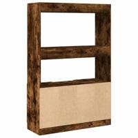 Hoge kast 92x33x140 cm bewerkt hout gerookt eikenkleurig - thumbnail