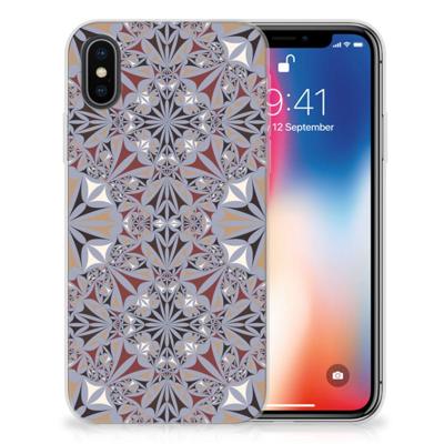 Apple iPhone X | Xs | TPU | Siliconen hoesje | Flower Tiles Apple iPhone X | Xs | TPU | Siliconen hoesje | Flower Tiles